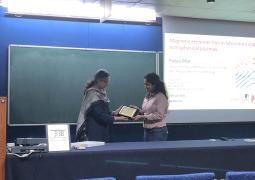 Justice Oak Award for Outstanding Thesis in Astronomy 2016 awarded to Dr. Pallavi Bhat at Indian Institute of Astrophysics, Blore by Prof. G. C. Anupama